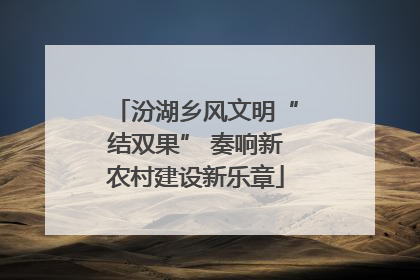 汾湖乡风文明“结双果” 奏响新农村建设新乐章