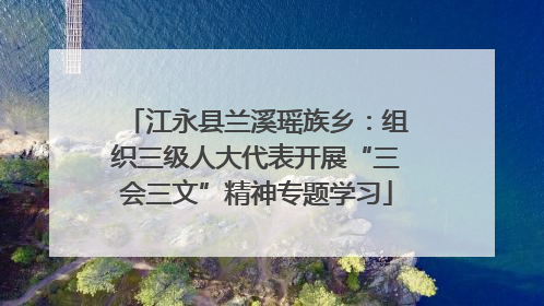 江永县兰溪瑶族乡：组织三级人大代表开展“三会三文”精神专题学习