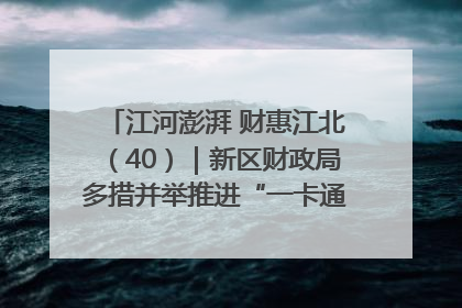 江河澎湃 财惠江北（40）｜新区财政局多措并举推进“一卡通”管理 保障惠民惠农补贴精准高效发放