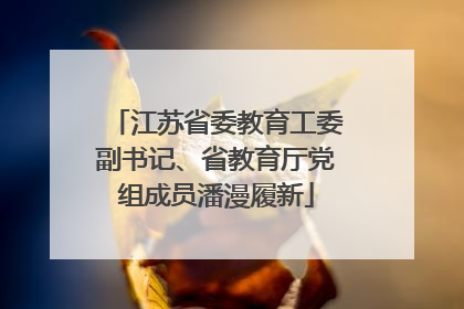 江苏省委教育工委副书记、省教育厅党组成员潘漫履新