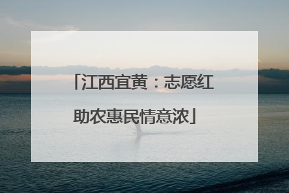 江西宜黄：志愿红助农惠民情意浓