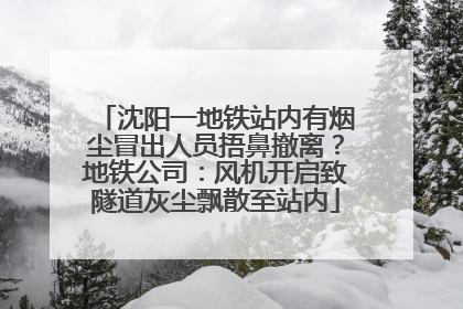 沈阳一地铁站内有烟尘冒出人员捂鼻撤离？地铁公司：风机开启致隧道灰尘飘散至站内