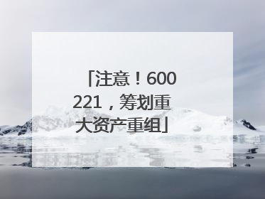 注意！600221，筹划重大资产重组