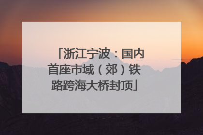 浙江宁波：国内首座市域（郊）铁路跨海大桥封顶