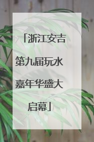 浙江安吉第九届玩水嘉年华盛大启幕