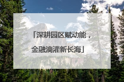深耕园区赋动能，金融滴灌新长海