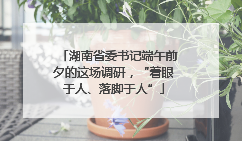 湖南省委书记端午前夕的这场调研，“着眼于人、落脚于人”