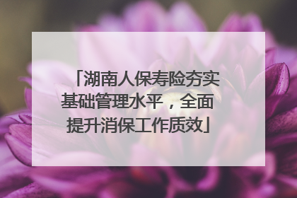 湖南人保寿险夯实基础管理水平，全面提升消保工作质效