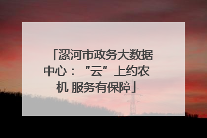 漯河市政务大数据中心：“云”上约农机 服务有保障