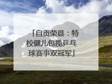 自贡荣县：特校健儿包揽乒乓球赛事双冠军