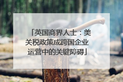 英国商界人士：美关税政策成跨国企业运营中的关键障碍