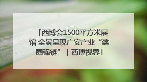 西博会1500平方米展馆 全景呈现广安产业“建圈强链”｜西博视界