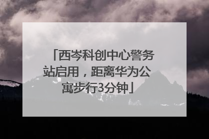 西岑科创中心警务站启用，距离华为公寓步行3分钟