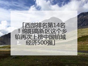 西部排名第14名！绵阳高新区这个乡镇再次上榜中国镇域经济500强