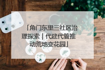 角门东里三社区治理探索｜代建代管推动荒地变花园