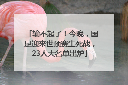 输不起了！今晚，国足迎来世预赛生死战，23人大名单出炉