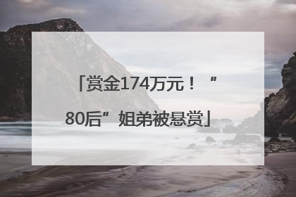 赏金174万元！“80后”姐弟被悬赏