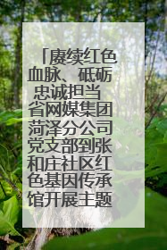 赓续红色血脉、砥砺忠诚担当 省网媒集团菏泽分公司党支部到张和庄社区红色基因传承馆开展主题党日活动