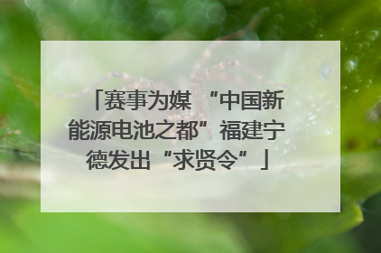 赛事为媒 “中国新能源电池之都”福建宁德发出“求贤令”