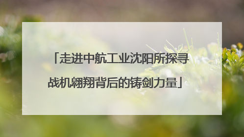 走进中航工业沈阳所探寻战机翱翔背后的铸剑力量