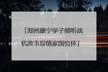 郑州康宁学子倾听战机故事厚植家国情怀