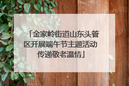 金家岭街道山东头管区开展端午节主题活动 传递敬老温情