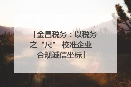 金昌税务：以税务之“尺” 校准企业合规诚信坐标