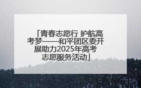 青春志愿行 护航高考梦——和平团区委开展助力2025年高考志愿服务活动