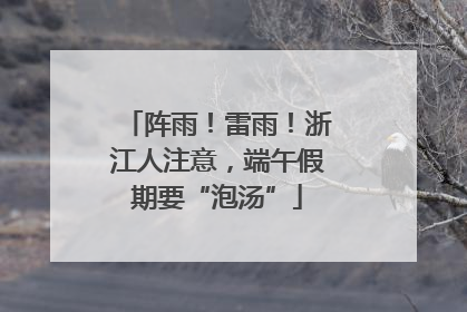 阵雨！雷雨！浙江人注意，端午假期要“泡汤”