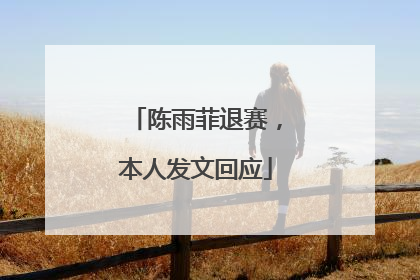 陈雨菲退赛，本人发文回应