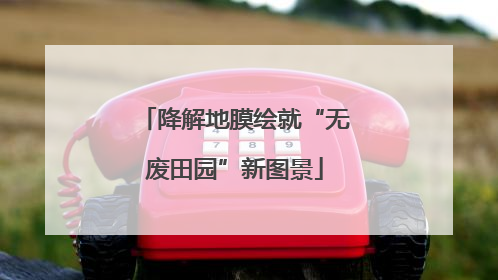 降解地膜绘就“无废田园”新图景