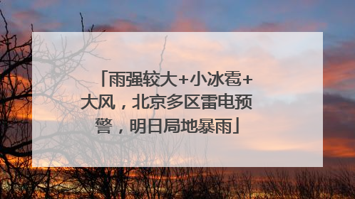 雨强较大+小冰雹+大风，北京多区雷电预警，明日局地暴雨