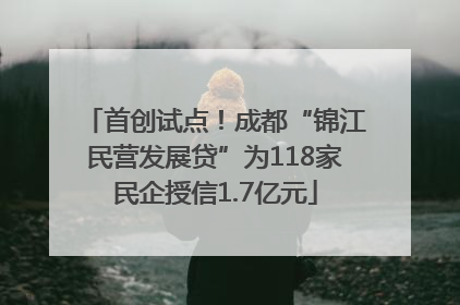 首创试点！成都“锦江民营发展贷”为118家民企授信1.7亿元