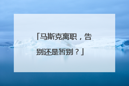 马斯克离职，告别还是暂别？