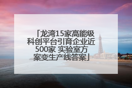 龙湾15家高能级科创平台引育企业近500家 实验室方案变生产线答案