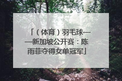 （体育）羽毛球——新加坡公开赛：陈雨菲夺得女单冠军