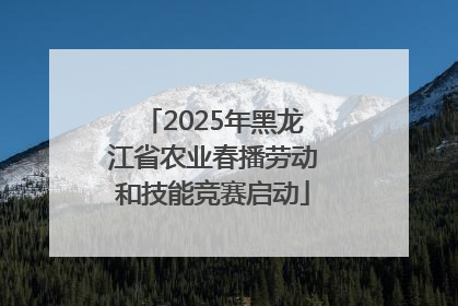 2025年黑龙江省农业春播劳动和技能竞赛启动