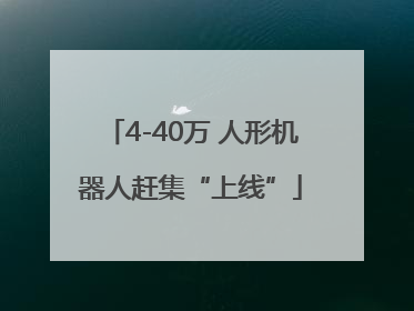 4-40万 人形机器人赶集“上线”