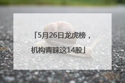 5月26日龙虎榜，机构青睐这14股