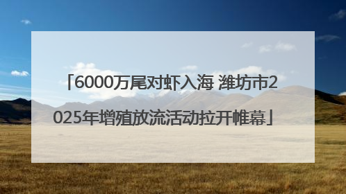 6000万尾对虾入海 潍坊市2025年增殖放流活动拉开帷幕